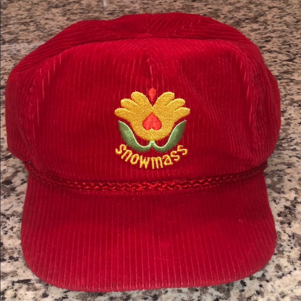 Vintage Snowmass Red Corduroy Hat